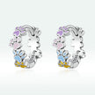 925 Sterling Silver Enamel Oxidized Silver Earrings