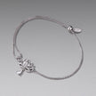 925 Sterling Silver Adjustable Chain Bracelet with White Gold Plating and CZ for Women