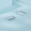 925 Sterling Silver CZ Pavé Earrings 13*2mm for Women