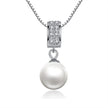 925 Sterling Silver Necklace with Quality Shell Pearl and Pavé Setting CZ