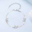 925 Sterling Silver Plated White Gold Adjustable Bracelet for Women