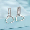 925 Sterling Silver Earrings with Love Pendant for Women