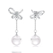 White Gold Plated Crystal Pavé CZ 3.8*1.6cm S925 Silver Needle Earrings for Women