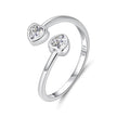 925 Sterling Silver Heart Shaped 0.17cm CZ Ring for Women