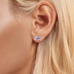 925 Sterling Silver Opal 8mm Earrings for Women