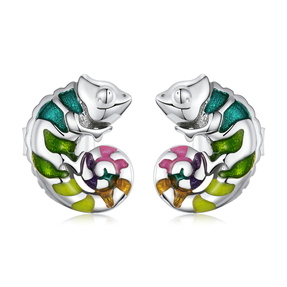 S925 Sterling Silver Enamel Earrings for Women