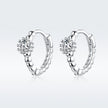 925 Sterling Silver Earrings with Pavé Setting CZ - 1cm for Women