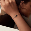925 Sterling Silver Bracelet with Pave Setting CZ and White Gold Plating
