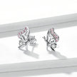 925 Sterling Silver Earrings with CZ in Pavé Setting