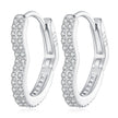 925 Sterling Silver Earrings with Cubic Zirconia in Platinum Finish