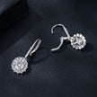 925 Sterling Silver Moissanite 1ct Earrings 26x11mm Pavé White Gold for Women