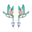 925 Sterling Silver Enamel Pavé Setting CZ Earrings