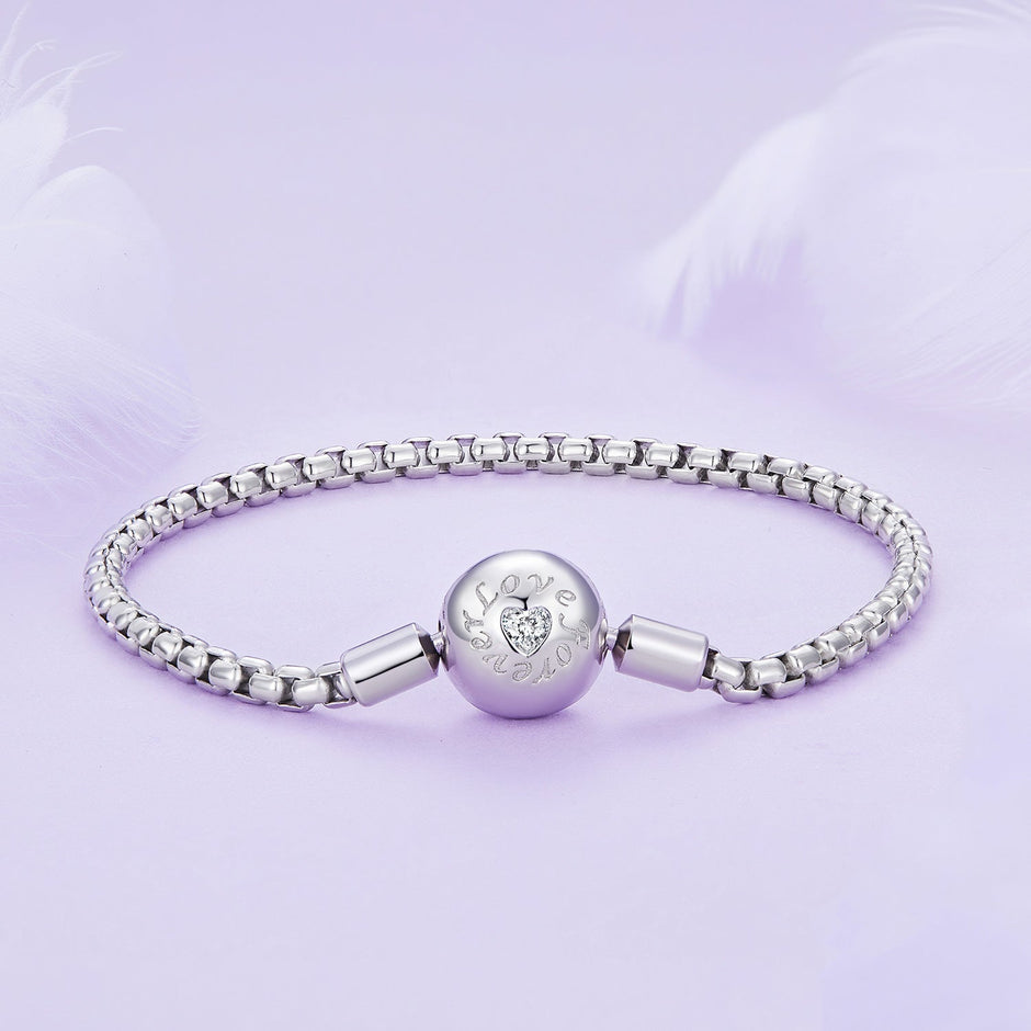 925 Sterling Silver Bracelet 19cm with CZ Stones for Women
