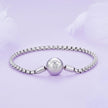 925 Sterling Silver Bracelet 19cm with CZ Stones for Women