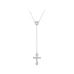 925 Sterling Silver White Gold Plated Necklace with CZ Pavé Setting for Women