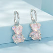925 Sterling Silver Earrings with Pavé Setting CZ and Resin - 2.8 x 1.1 cm - Women's Fashion