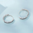 925 Sterling Silver Oxidized Pavé CZ Earrings