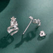925 Sterling Silver Earrings with White Gold Plating and CZ