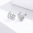 S925 Sterling Silver Platinum Plated Pavé Setting CZ Earrings