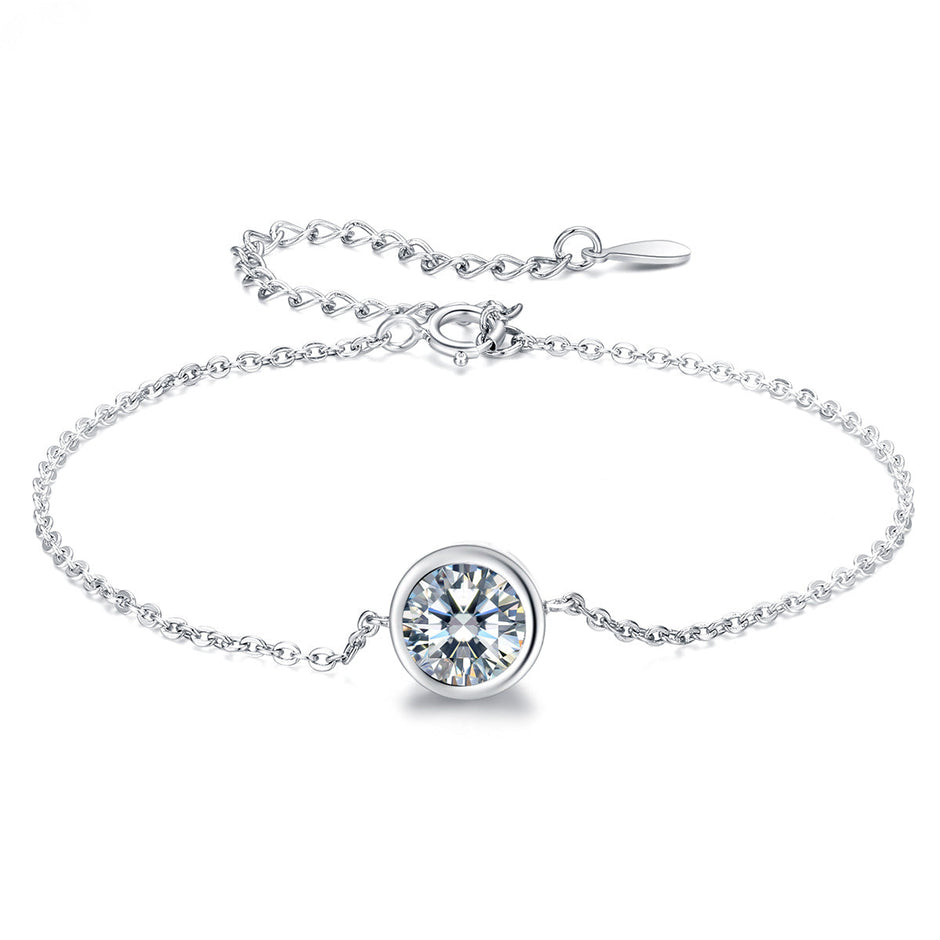 925 Sterling Silver & Platinum Plated CZ Bracelet for Women
