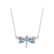 925 Sterling Silver Pendant Necklace with Pavé CZ and Plated Platinum