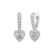 925 Sterling Silver White Gold Plated Moissanite Pavé CZ 2.2x0.9cm Earrings for Women