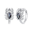 925 Sterling Silver Earrings with Transparent Glass - 13*8mm for Women