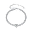 925 Sterling Silver & 1 Carat Moissanite & CZ White Gold Plated Bracelet for Women