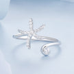 925 Sterling Silver Pavé Setting White Gold Ring for Women