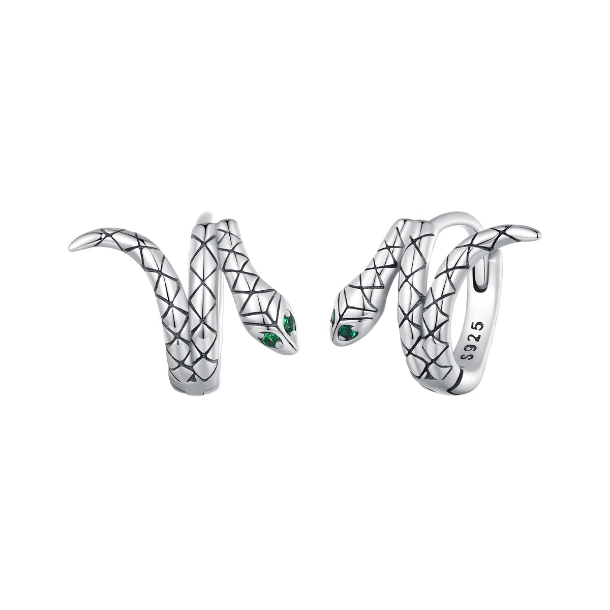 925 Sterling Silver Earrings with Pavé Setting CZ in Oxidized Finish