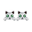 925 Sterling Silver Earrings with Enamel in Oxidized Finish