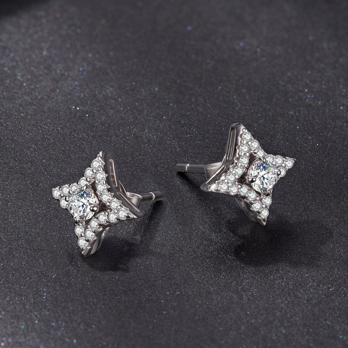 925 Sterling Silver Moissanite 0.1ct Earrings for Women