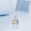 925 Sterling Silver Necklace with Transparent Glass and Pavé Setting CZ - Length 450mm