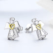 925 Sterling Silver Plated Platinum Gold Earrings for Women
