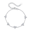 925 Sterling Silver Bracelet with White Gold Plating and CZ Paving for Women