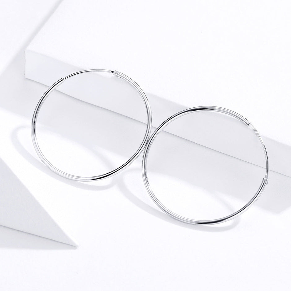 925 Sterling Silver Plated Platinum Earrings 3cm for Women