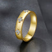 925 Sterling Silver Moissanite Gold Plated Ring for Women, Size 6