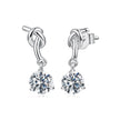 925 Sterling Silver Moissanite 0.50 Carat Earrings for Women