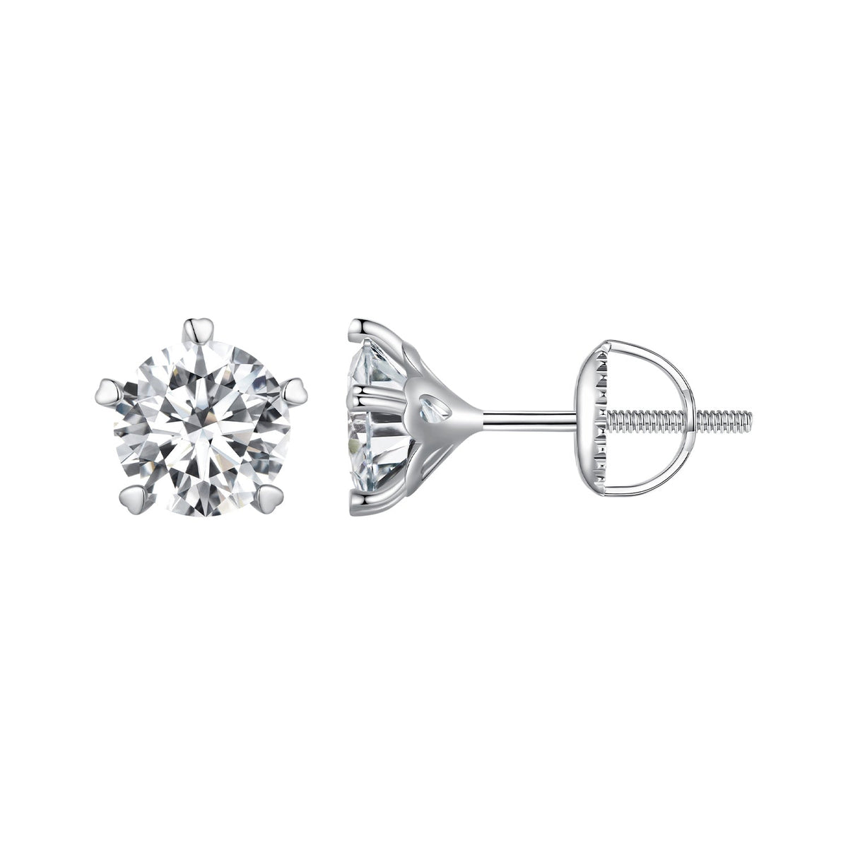 925 Sterling Silver Moissanite 0.50 Carat Earrings 6.0mm for Women