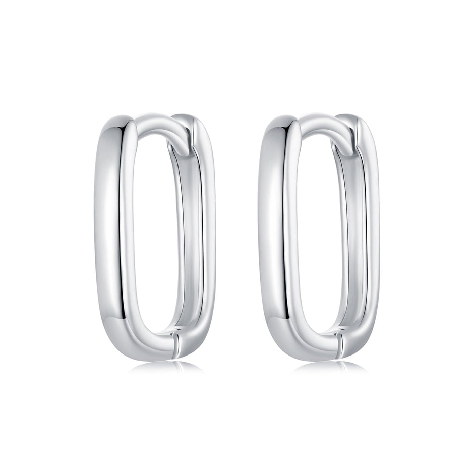 925 Sterling Silver Earrings 10*2mm with White Gold Plating for Women