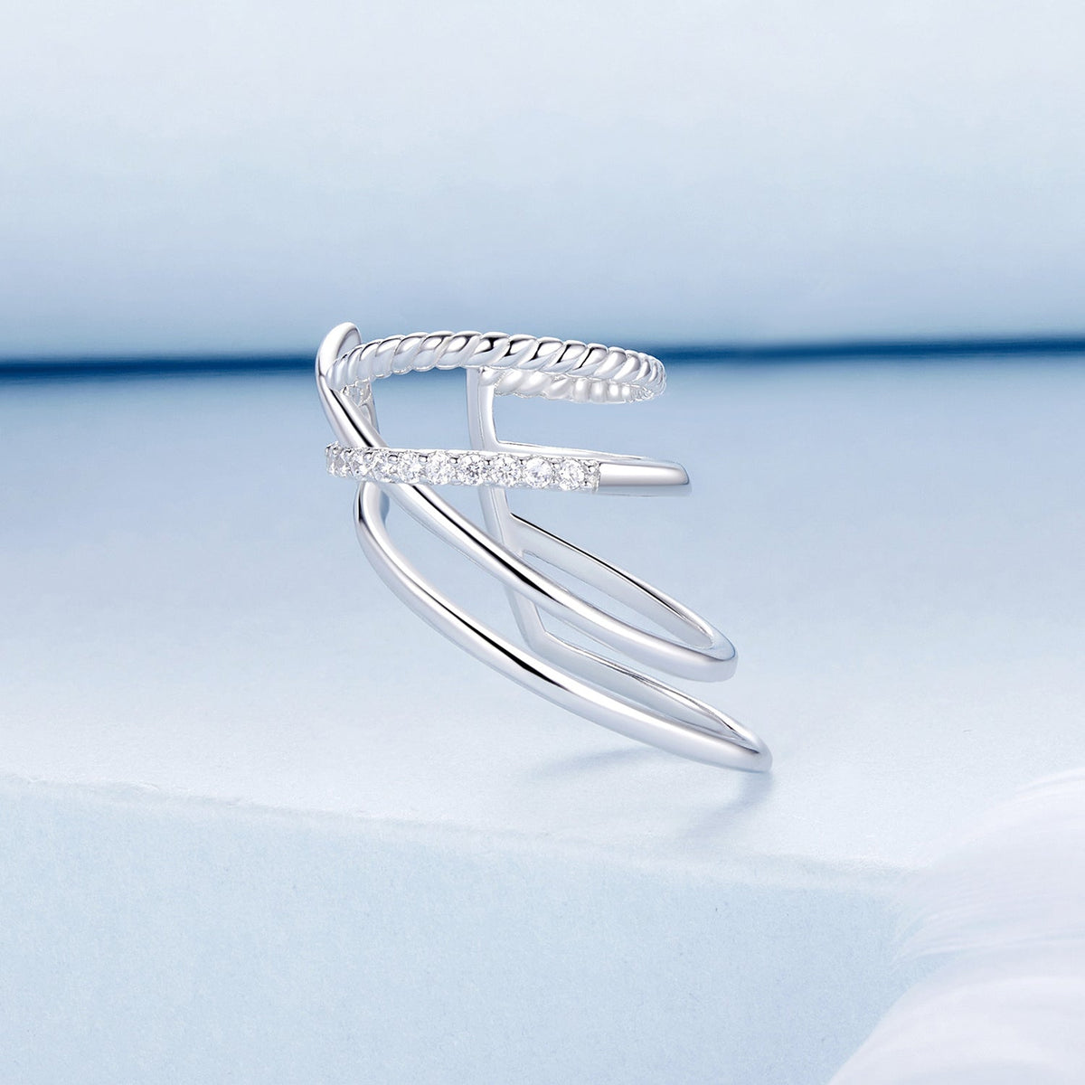 925 Sterling Silver Earrings with CZ and White Gold Plating