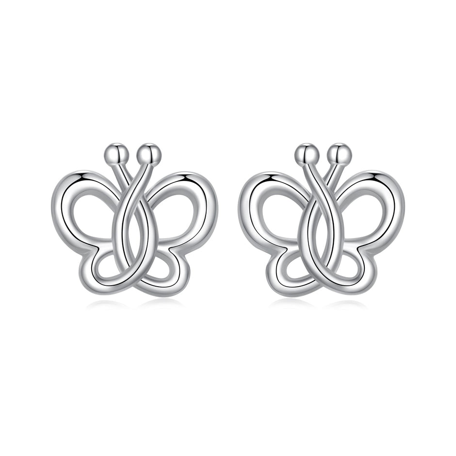 925 Sterling Silver Plated White Gold Earrings