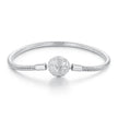 925 Sterling Silver White Gold Plated 17cm CZ Pavé Bracelet for Women