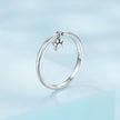925 Sterling Silver Oxidized Round Paw Print Ring Size 6.0 for Women