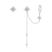 S925 Sterling Silver Earrings with CZ in Pavé Setting, 5.9cm Length, 1cm Size for Women