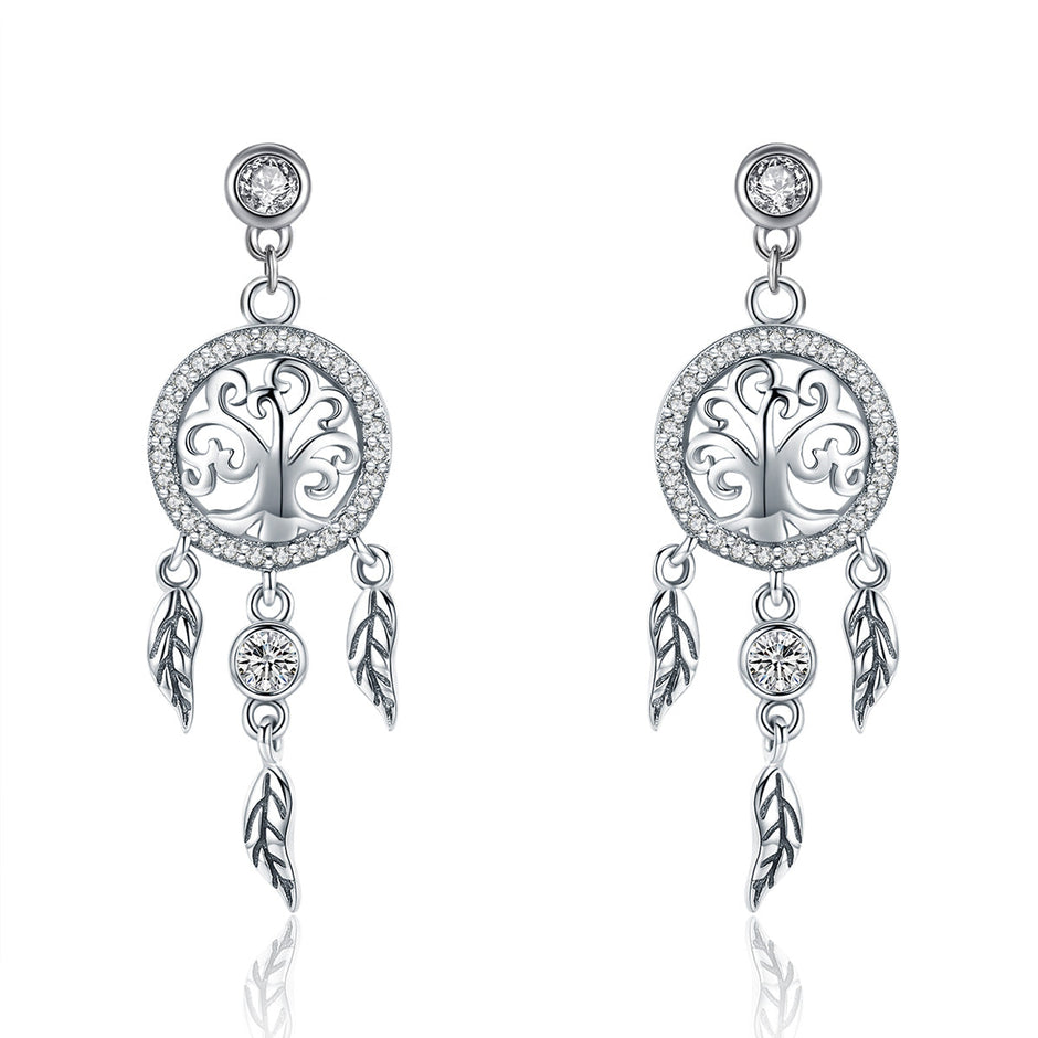 925 Sterling Silver Oxidized Pavé Setting CZ Earrings