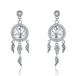 925 Sterling Silver Oxidized Pavé Setting CZ Earrings