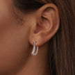 925 Sterling Silver Pave Setting CZ White Gold Plated Earrings for Women