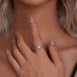 925 Sterling Silver Opal and CZ Stackable Ring in Size 6 for Women