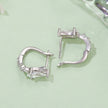 925 Sterling Silver Earrings with White Gold Plating and CZ
